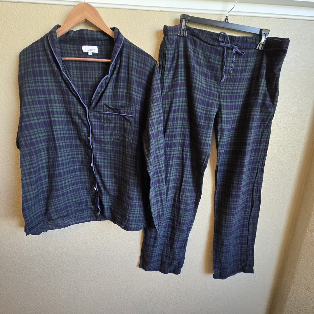 Scarlette Ateliers Paris Plaid Pajamas Size 3, US L/XL See Measurement